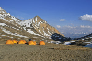 Hochlager (ca. 4800 m) vor dem Jyanta Bhanjyang La